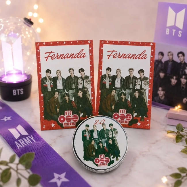 21 unidades de Vela Aromática na latinha Personalizada, BTS - ARMY, Aniversários, Festas, Brindes, fazemos qualquer tema.