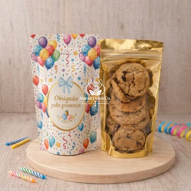 Saco Zip Personalizado com Cookies Petit para Aniversário