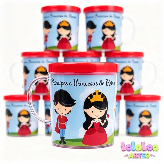 Caneca Príncipes e Princesas do Reino Personalizada