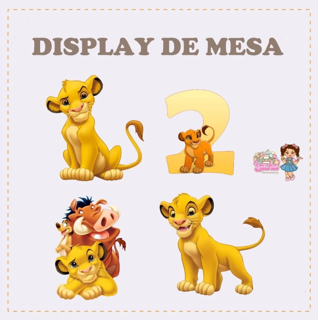Kit Festa Só Um Bolinho SIMBA - REI LEAO - Decoração de Festa