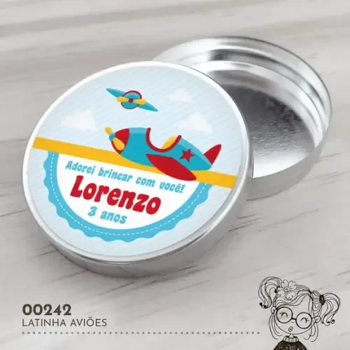 Latinha Adesivada Aviões - 00242
