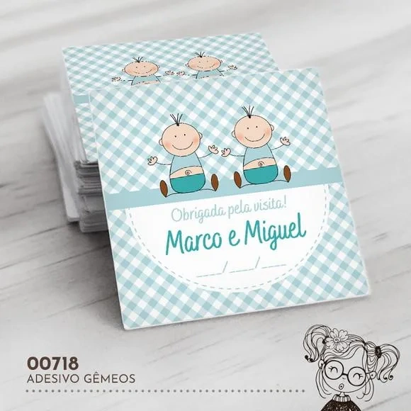 Adesivo Quadrado Gêmeos - 00718