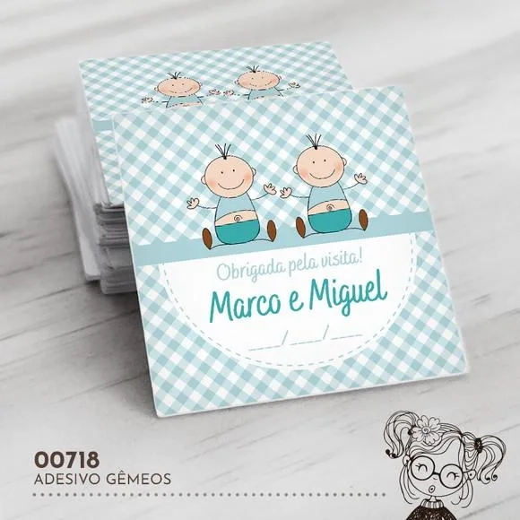 Adesivo Quadrado Gêmeos - 00718
