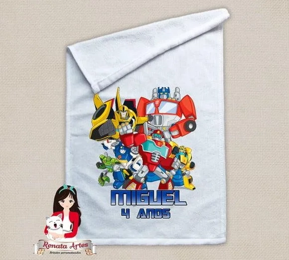 Toalhinha Personalizada Transformers Rescue