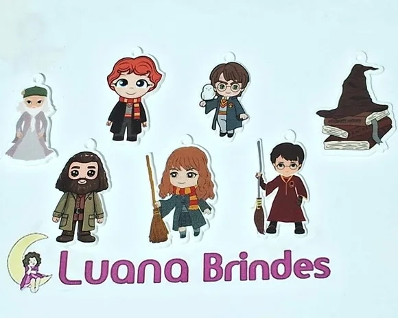 Pingente Harry Potter Acrilico U.v Pct c/ 7 Peças Variados
