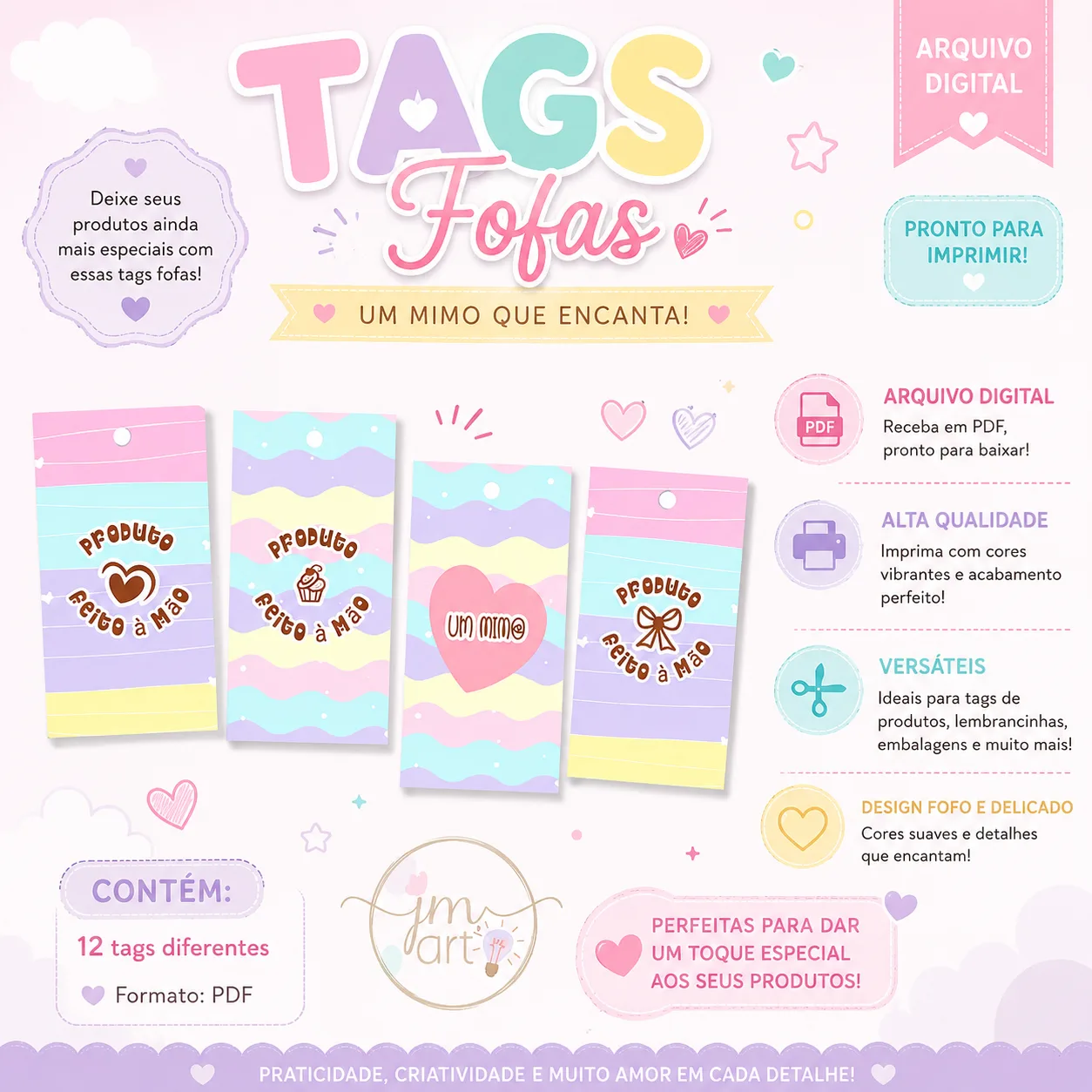 Arquivo Digital - Tags / Etiquetas Fofas para Embalagens