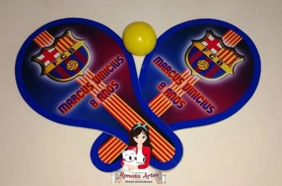 Raquetes de Ping Pong Personalizadas Tema Futebol Barcelona
