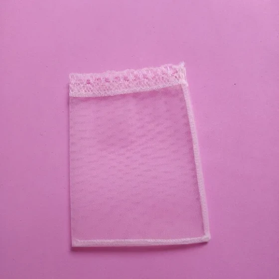 Saquinho Organza Tunil Branco com Renda 7x12cm