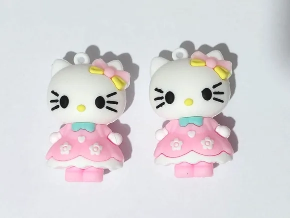 Pingente Hello Kitty 4,7cm Emborrachado Pacote com 2 Unidade
