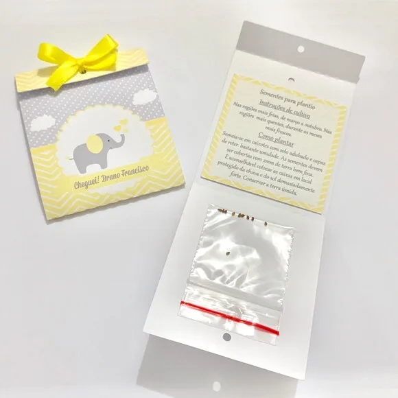 Lembrancinha Maternidade Sachê Sementinha Elefante Amarelo
