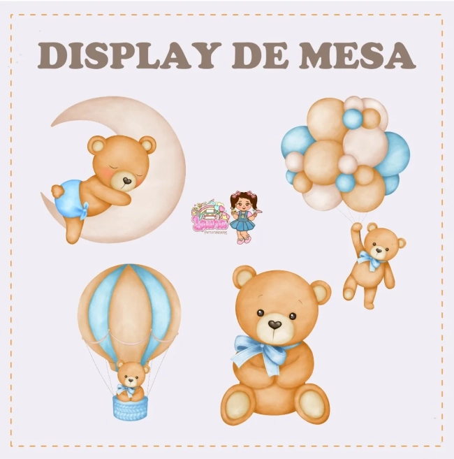 Kit Festa Só Um Bolinho CHÁ DE BEBÊ AZUL - Decoração de Festa