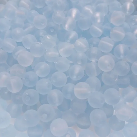 Bola Fosca Com Furo Azul 8mm Pct 100 Unidades
