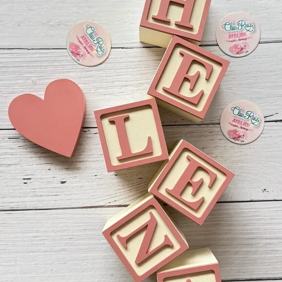 Coração - Decoração Bebê - Cubos 6x6cm Candy Ts