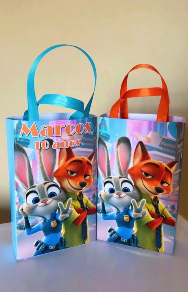 Sacolinhas Personalizada Zootopia Lembrancinhas Para Aniversário