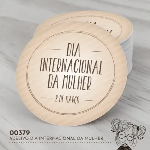 Adesivo Redondo Dia Internacional da Mulher - 00379