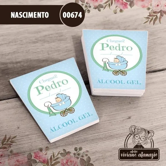 Adesivo Bisnaga Álcool Gel Nascimento - 00674