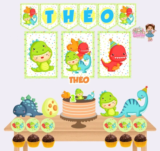 Kit Festa Só Um Bolinho DINOSSAURO BABY - Decoração de Festa