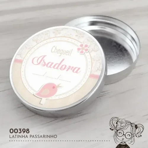 Latinha Adesivada Passarinho - 00398