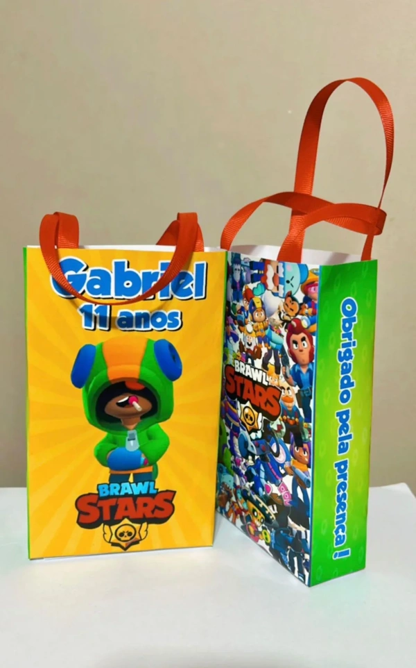 Sacolinhas Personalizadas Brawl Stars Leon Lembrancinhas Para Aniversário