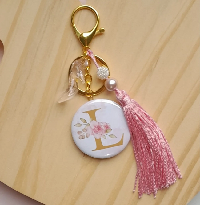 Chaveiro Luxo Botton Personalizado c/ Inicial do Nome
