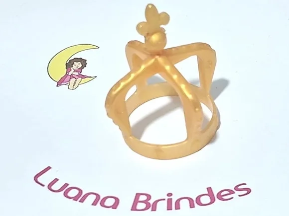 Coroa Dourada Plástico 5cm Pacote com 4 Unidades