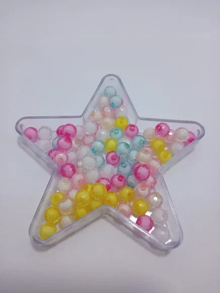 Bolinha Facetada com Miolo Colorida 8mm Pct 100 Unidades