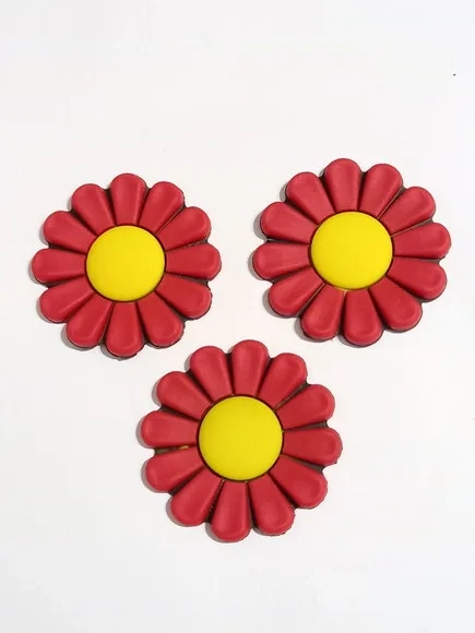 Aplique Flor Colorido 4 cm Emborrachado -7 Unidades