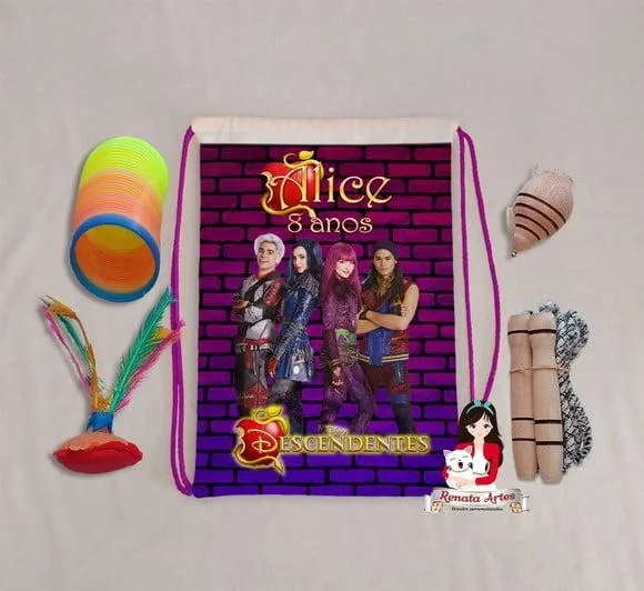 Mochila Boa Infância Tema Descendentes Nova