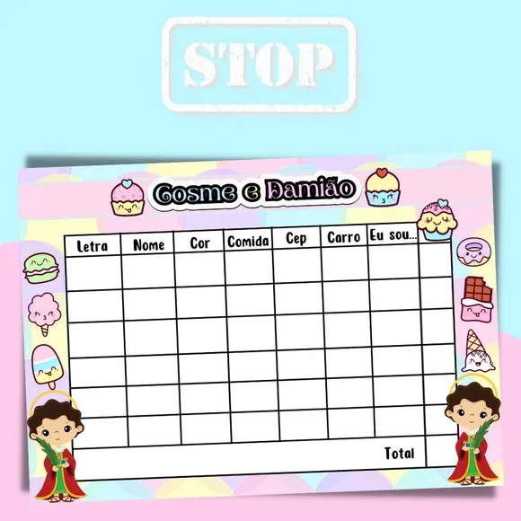Jogo do Stop ( Conhecido Como Adedanha)