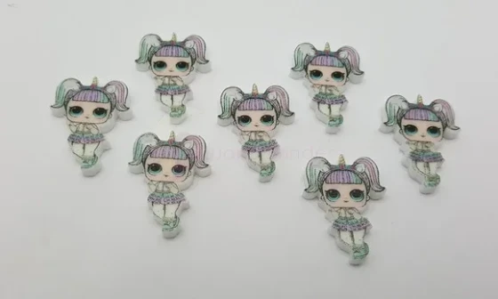Pingente Lol Unicorn em Acrílico Uv de 2cm