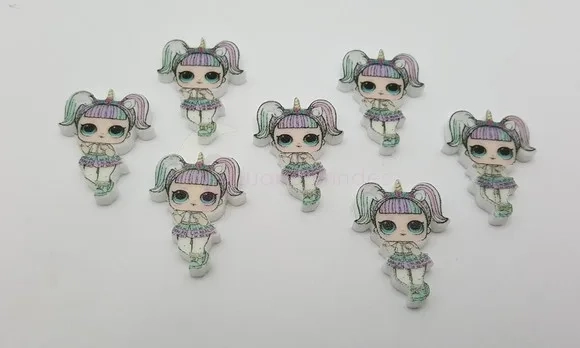 Pingente Lol Unicorn em Acrílico Uv de 2cm