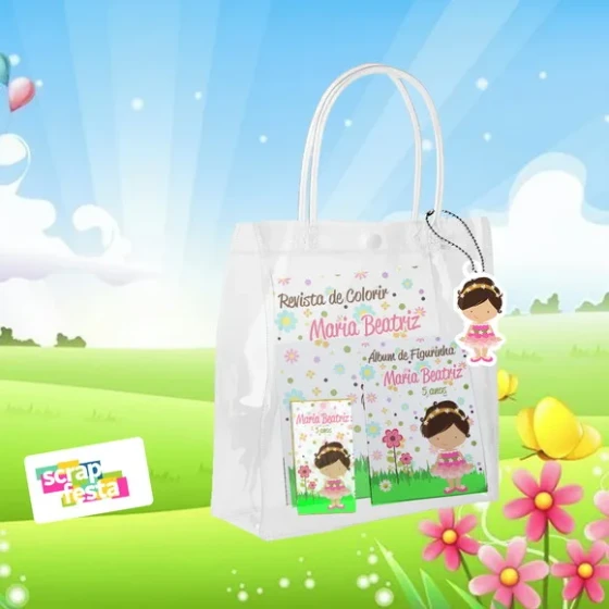 Kit Jardim Encantado com Sacola, Álbum e Colorir