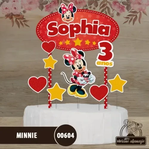 Topo de Bolo MInnie - 00604