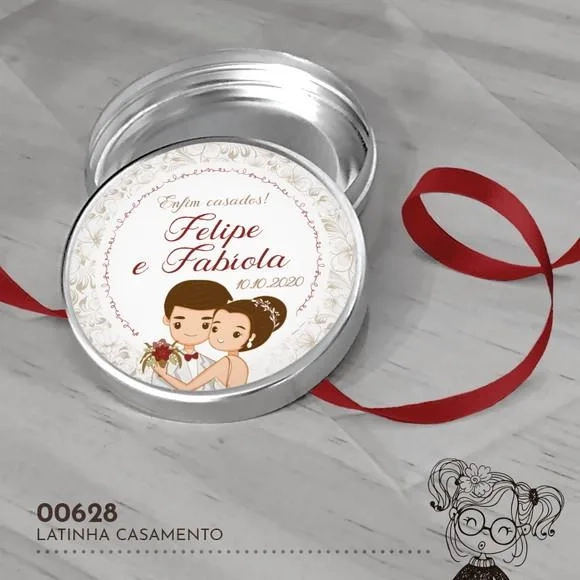 Latinha Adesivada Casamento - 00628