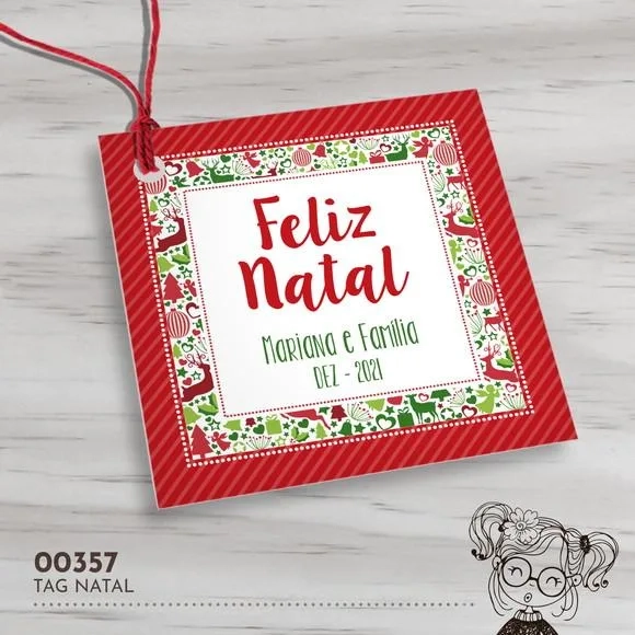 Tag Quadrada Natal - 00357