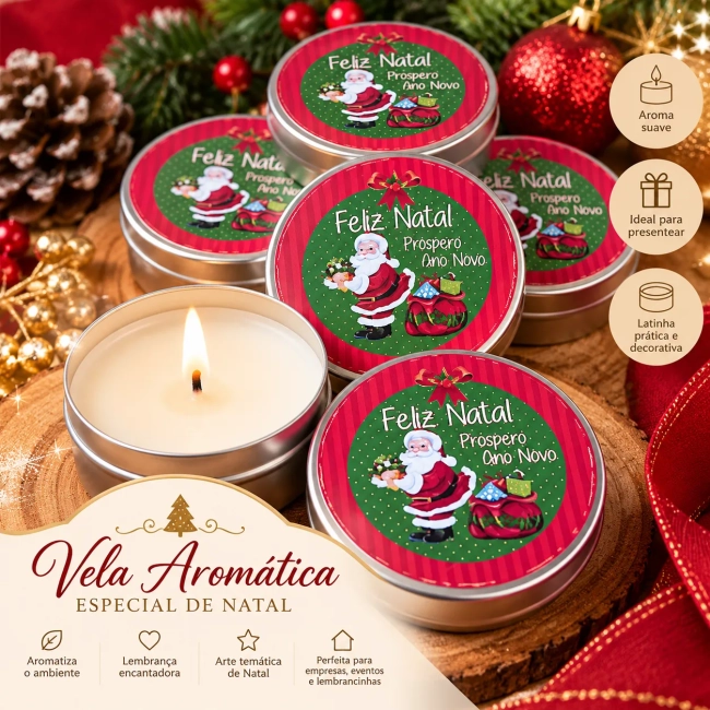 50 Lembrancinhas Natlina Velas na latinha perfumadas