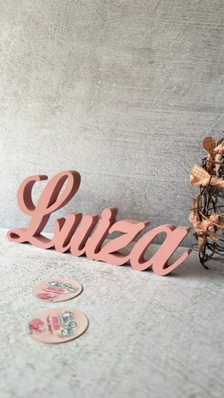 Linha Cursiva -letras Decorativas em mdf Quarto de Bebê