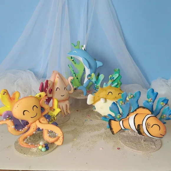 Combo com 22 - Bichinhos Fundo do Mar Cores Fortes