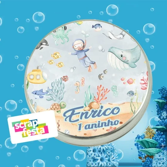 Latinhas Personalizadas Fundo do Mar Aquarela