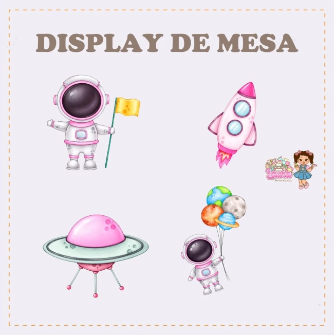 Kit Festa Só Um Bolinho ASTRONAUTA ROSA - Decoração de Festa