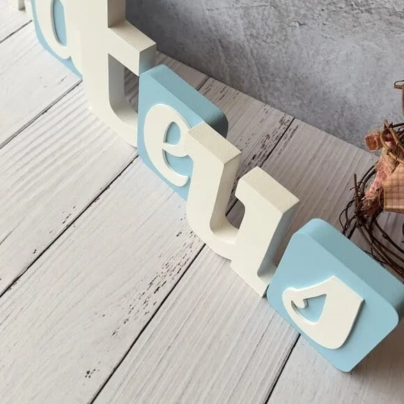 Blocos Nome Surf- Decoração de Quarto de Bebê e Infantil
