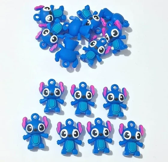Pingente Stitch 2,5cm Emborrachado Pacote com 5 Unidades