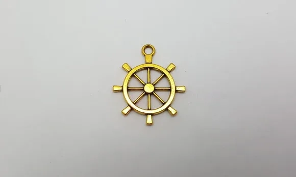 Pingente de Leme em Metal Dourado de 3,2cm - 10 Unidades