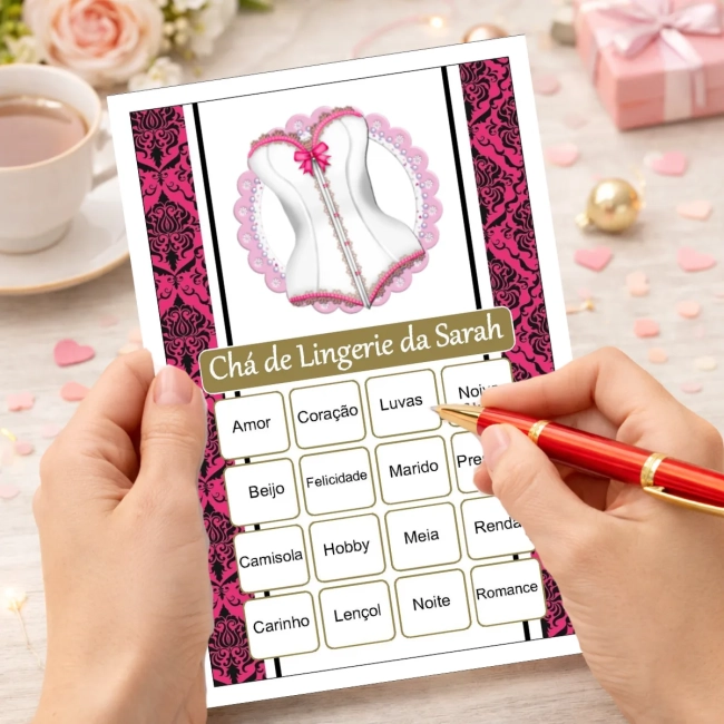 Bingo Chá de Lingerie PDF Para Imprimir