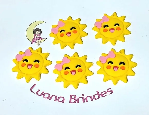 Aplique Sol Emborrachado Pacote com 6 Unidades