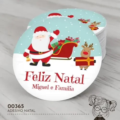 Adesivo Redondo Natal - 00365