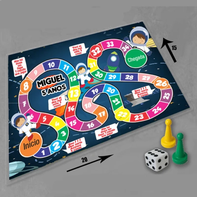 Jogo de Tabuleiro Personalizado do Astronauta