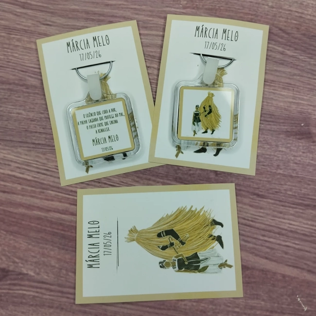 50 Unidades - Chaveiro Orixá Obaluaê/Omulú Personalizado Lembrancinhas