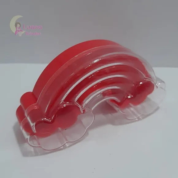 Baleiro Arco Íris Vermelho de acrílico - pct c/5 unidades