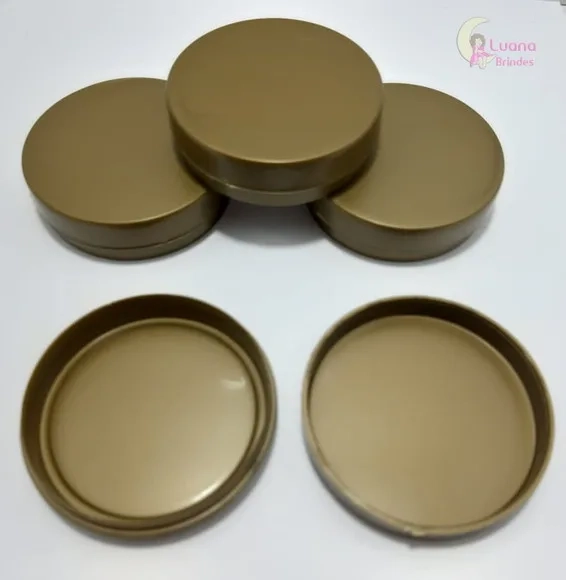 Latinha Dourado de Plástico 5,5cm Pacote com 12unidades